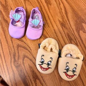 Disney Purple and Cream Kids Slippers